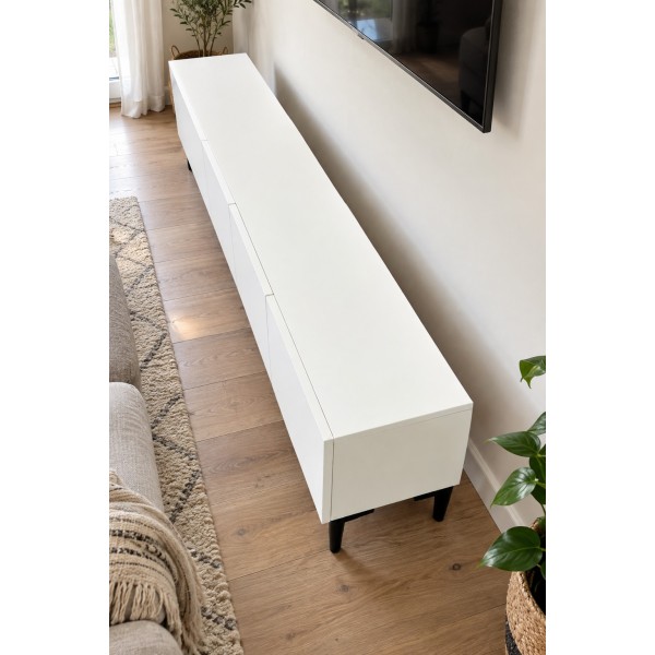 Pure White Beyaz TV Ünitesi 200 CM, MDF
