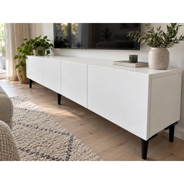 Pure White Beyaz TV Ünitesi 200 CM, MDF