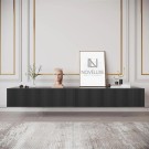 Black Line Siyah TV Ünitesi 200 CM, MDF