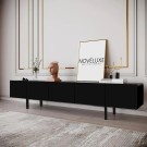 Pure Black 200 CM Siyah TV Ünitesi, MDF