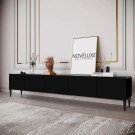 Pure Black 200 CM Siyah TV Ünitesi, MDF