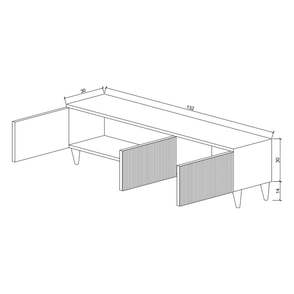 White Line Beyaz TV Ünitesi 120 CM, MDF
