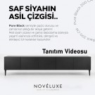 Pure Black 200 CM Siyah TV Ünitesi, MDF
